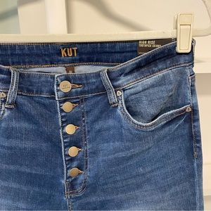 Kut From The Kloth High Rise Skinny Button Fly Jean Size 10